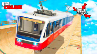 GTA 5 - САМЫЙ СТРАШНЫЙ ТРОЛЛЬ СПУСК БЕЗ ТОРМОЗОВ НА ТРАМВАЕ ! - СТЕНКА НА СТЕНКУ В ГТА 5 ОНЛАЙН